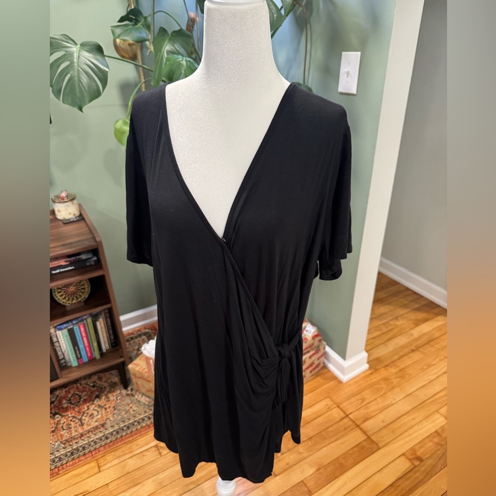 Ava & Viv Black Wrap Blouse